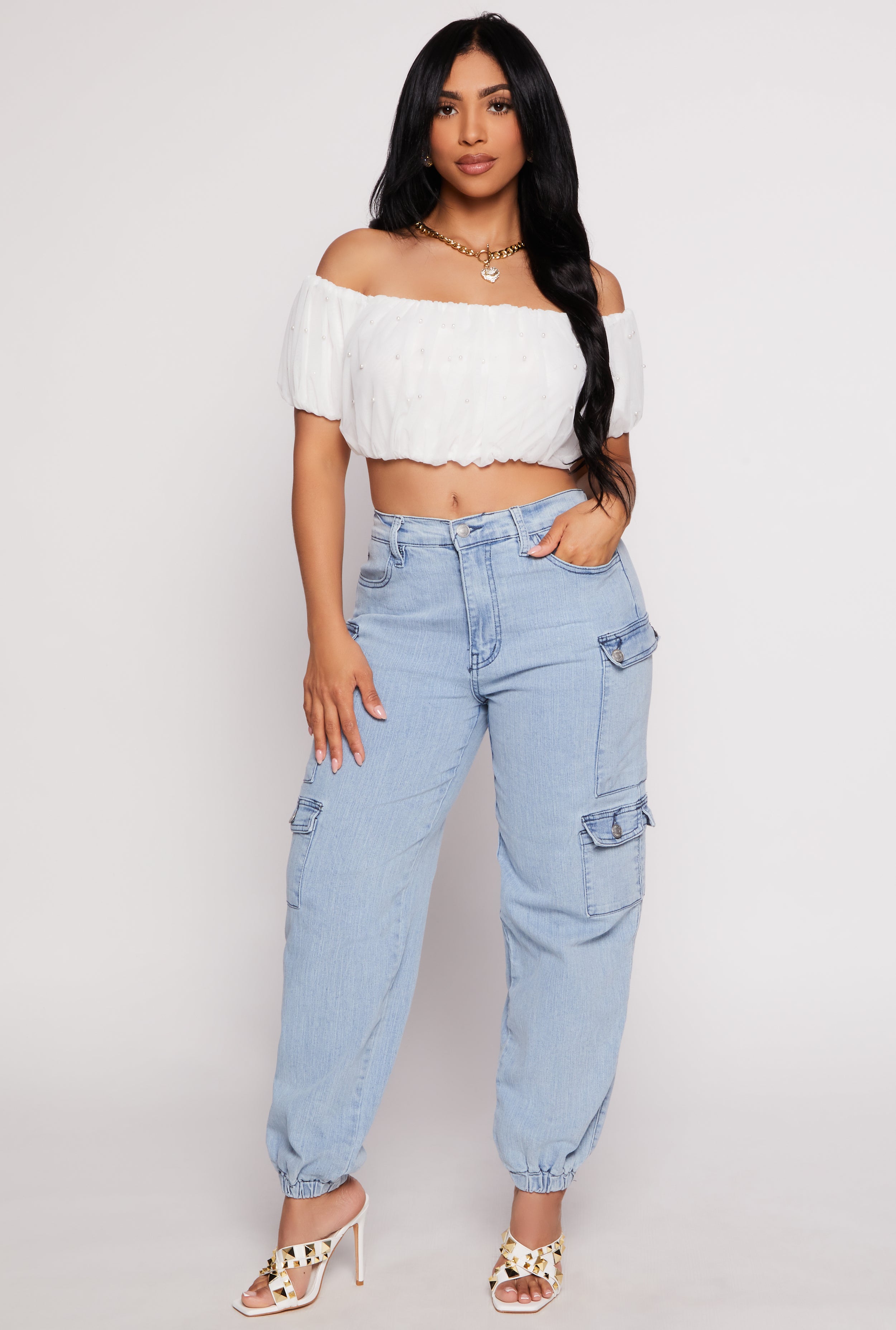 Almost Famous Cargo Denim Joggers、mySite、camillekostekn