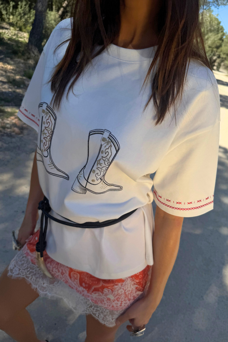 White Cowboy Boot T-Shirt、mySite、solidvoid