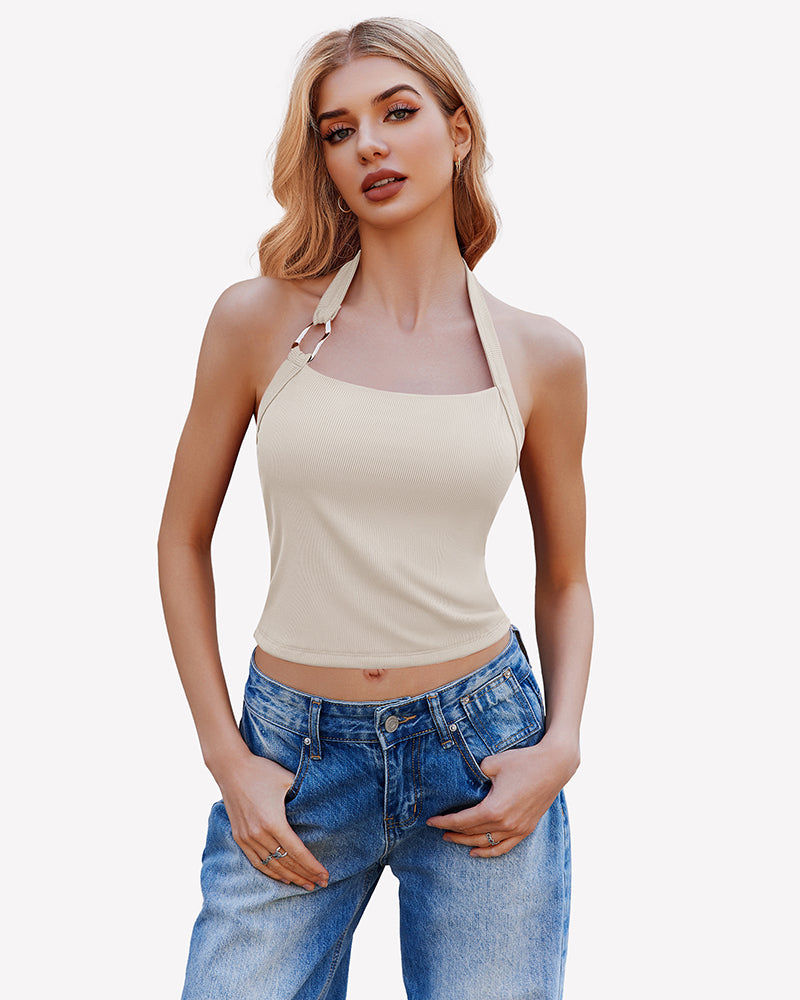 Double Lined Backless Ribbed Crop Top、mySite、bengalsvssteelers