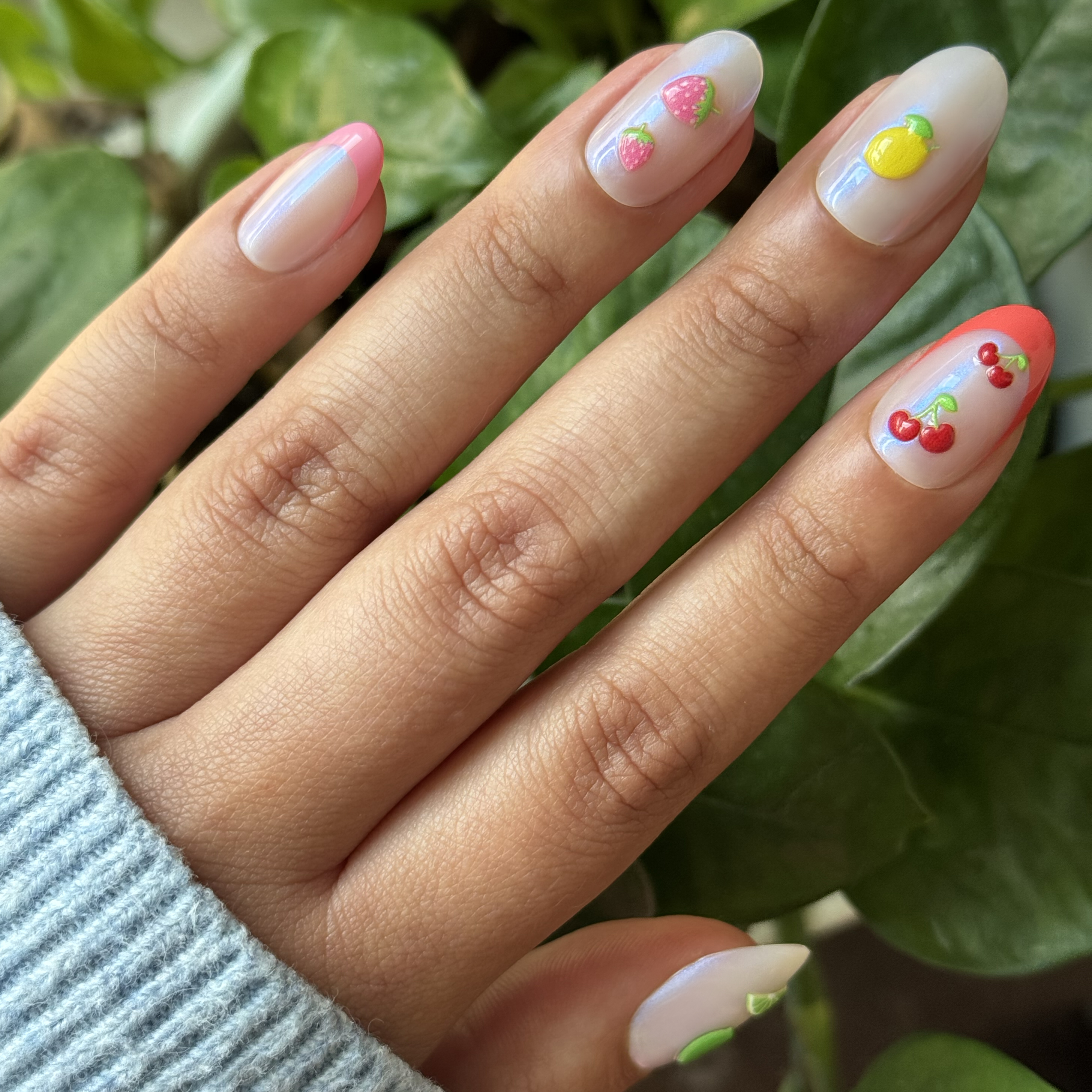 Puffy Fruits - Press-On | Medium | Oval、mySite、solidvoid