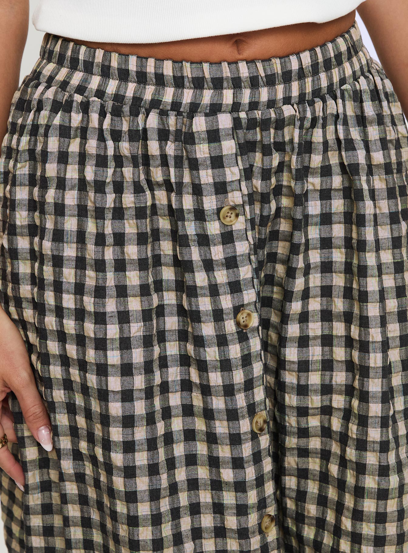 Cartmel Check Maxi Skirt Black / Cream、mySite、solidvoid