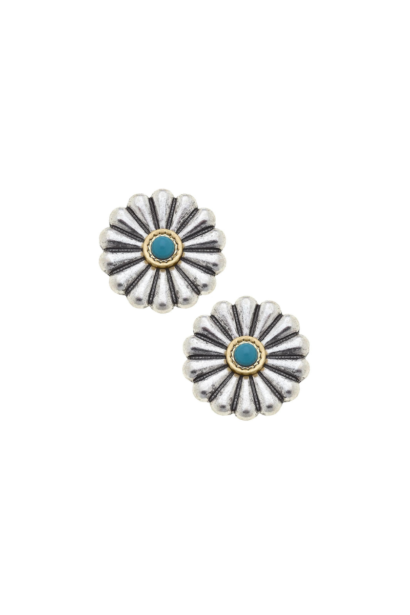 Concho Turquoise Stud Earrings、mySite、hinf8tx79