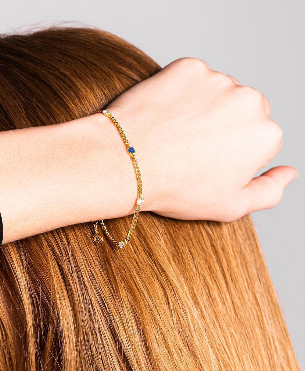  Birthstone Bracelet December 18ct Gold Plated