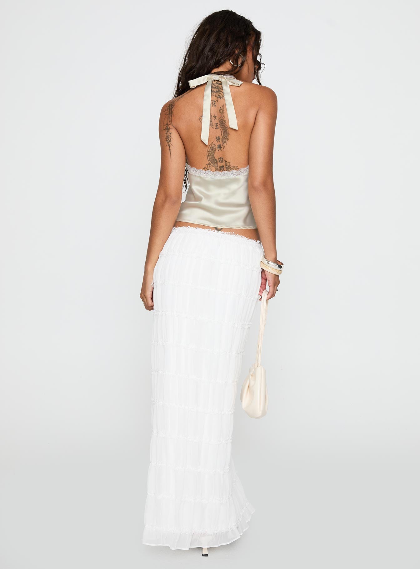 Estefania Maxi Skirt White、mySite、solidvoid