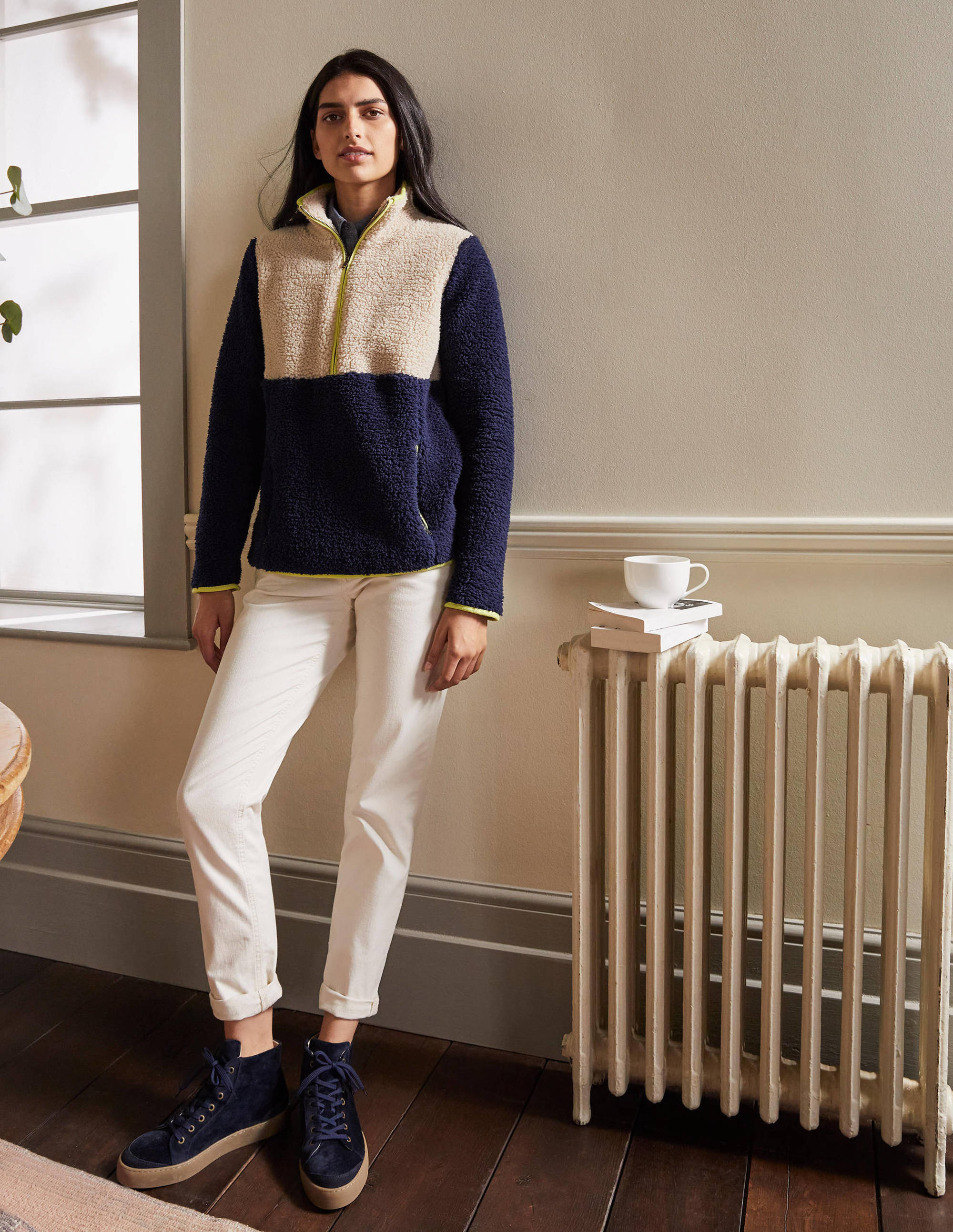  Greta Fleece-Navy / Ecru、mySite、ashleygrahame