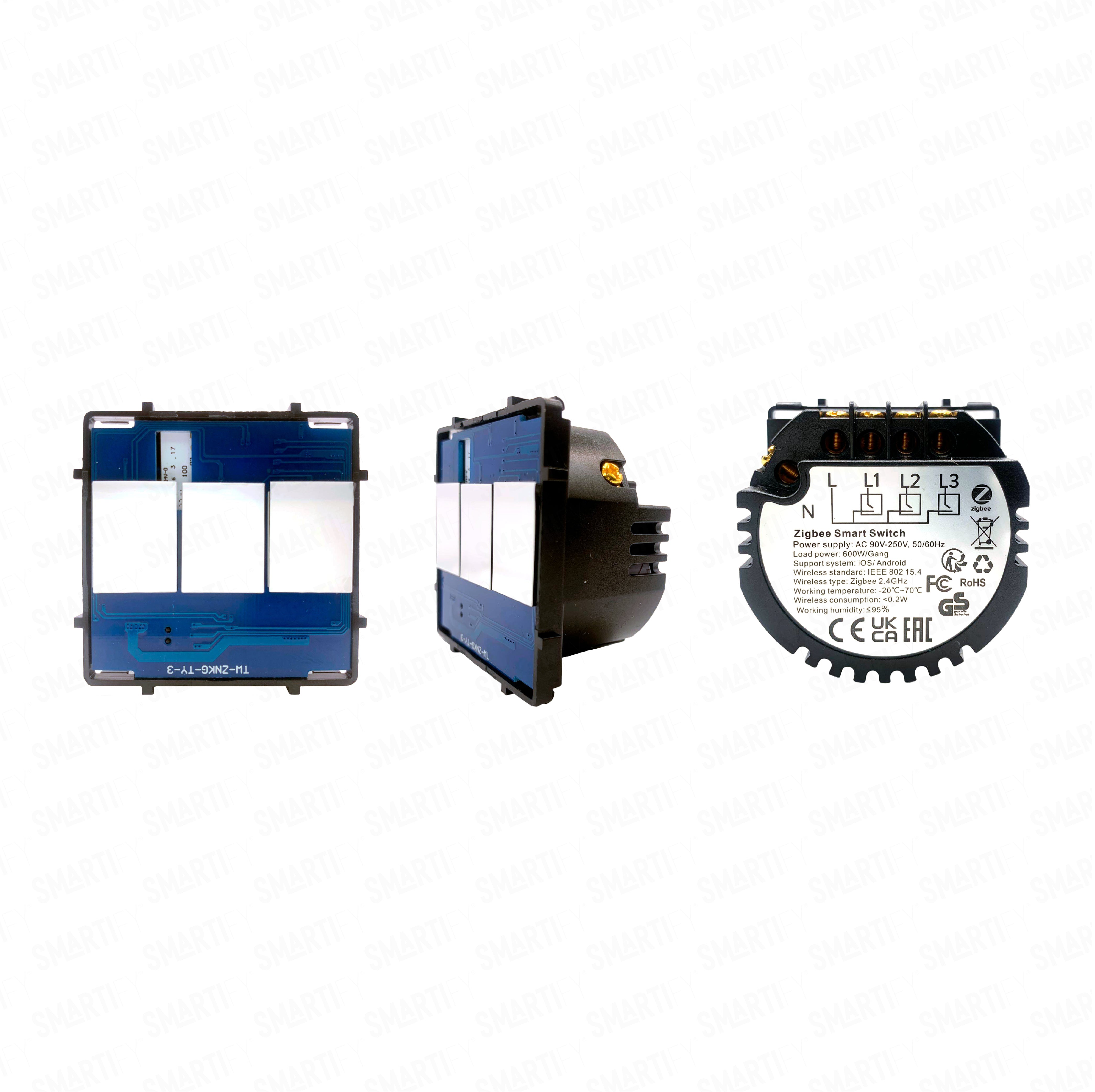 Smartify vPRO Módulo de 3 Canais Inteligente Zigbee (com neutro) - SYPM03ZBN、mySite、fannypackpong