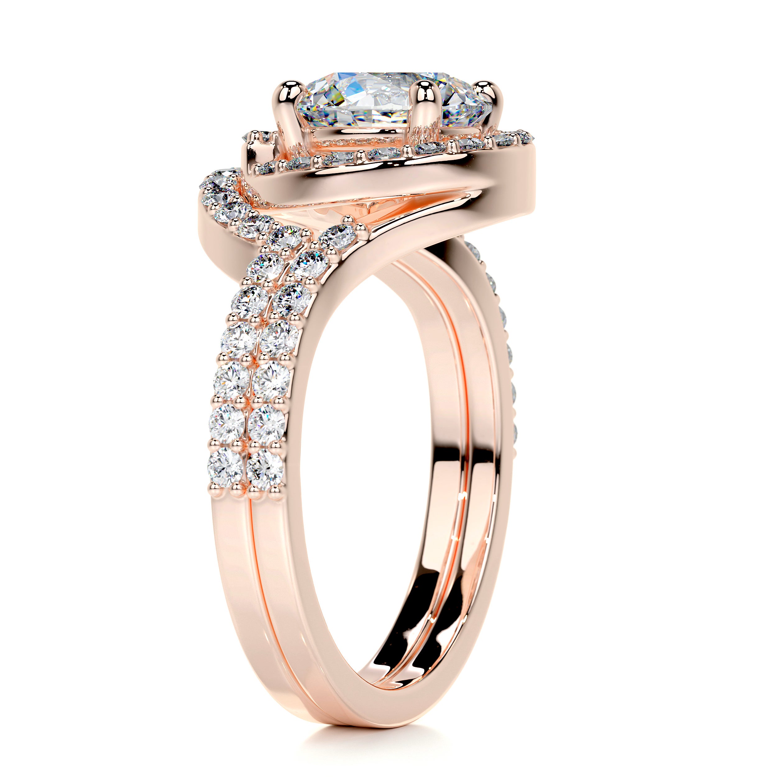 Stella Moissanite & Diamonds Bridal Set -14K Rose Gold、mySite、hinf8tx79