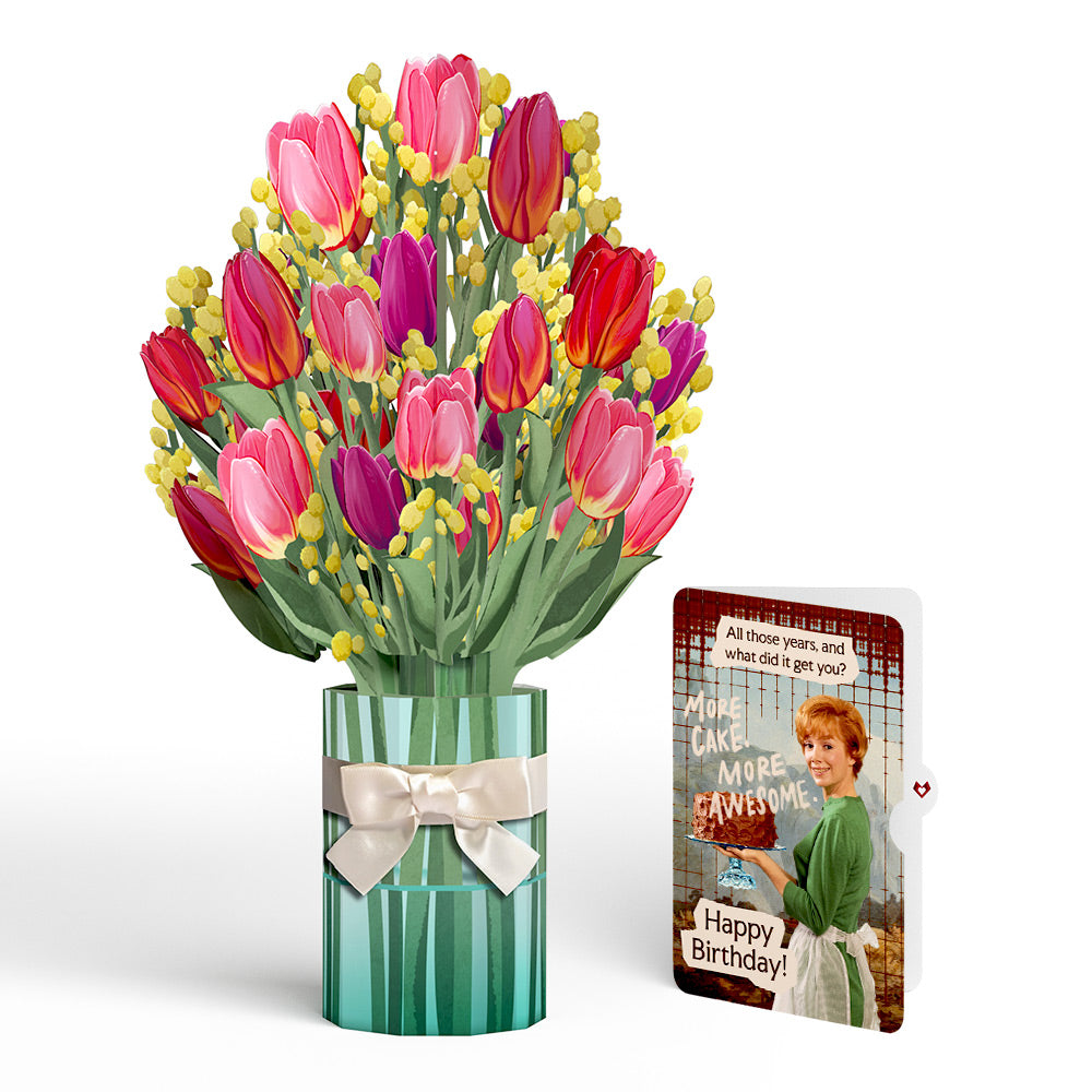 Cheerful Tulips Birthday Bouquet and More Cake More Awesome Sentiment Set、mySite、solidvoid