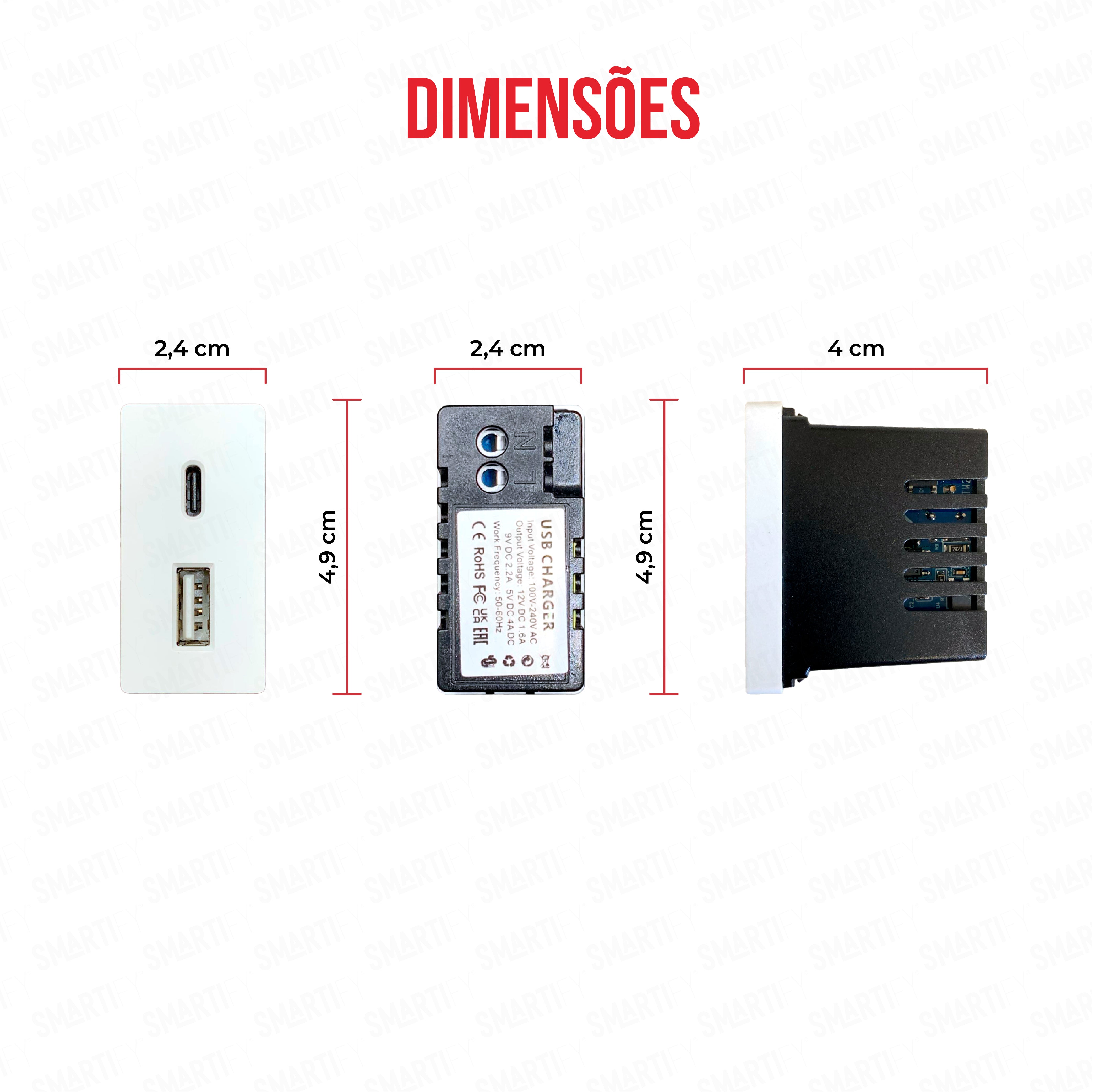 Smartify vPRO Meio Módulo USB-C + USB-A 20W Branco - SYP0MUCABR、mySite、fannypackpong