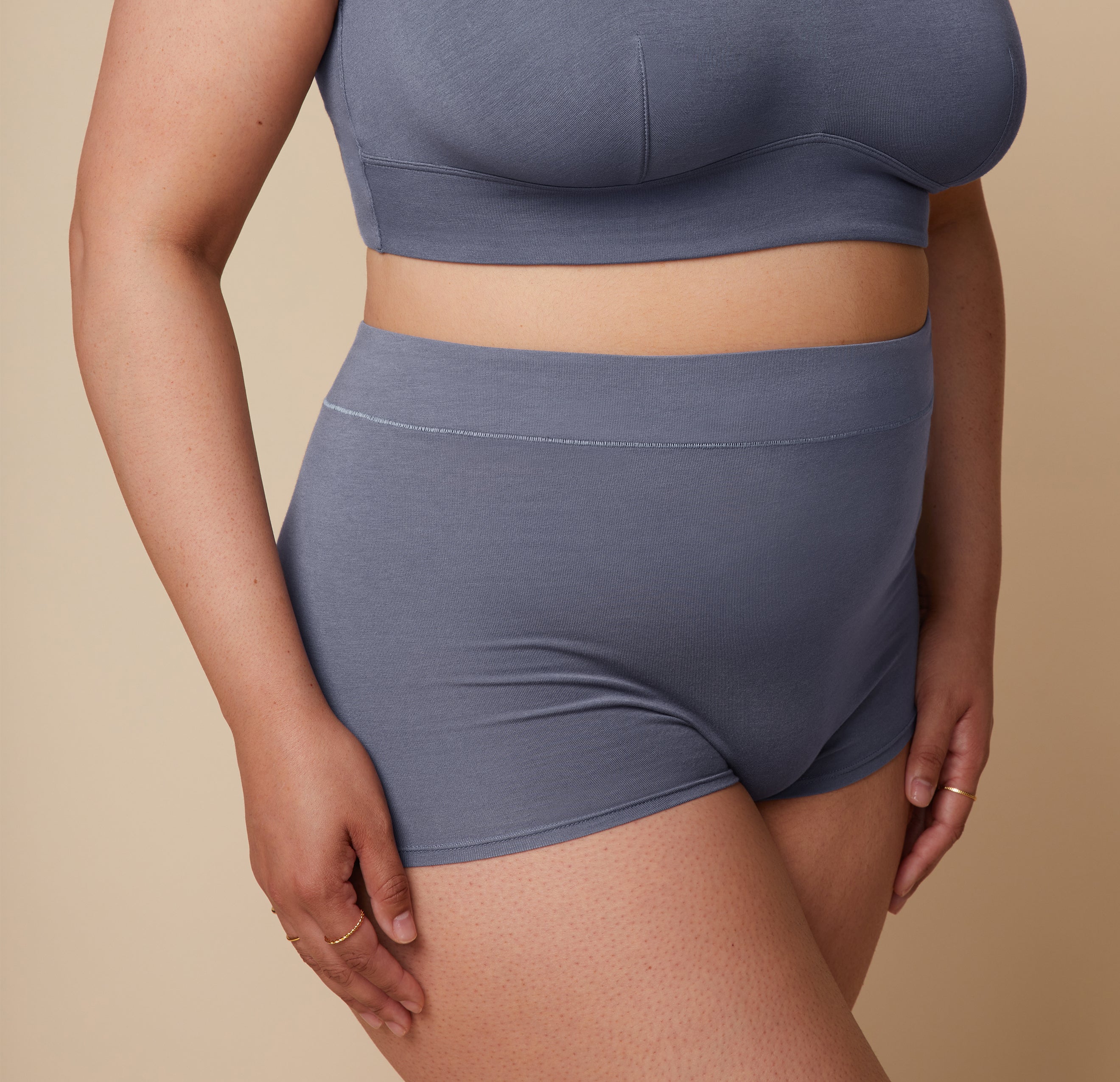 Cloud Cotton Highwaist Boyshort - Slate、mySite、bengalsvssteelers
