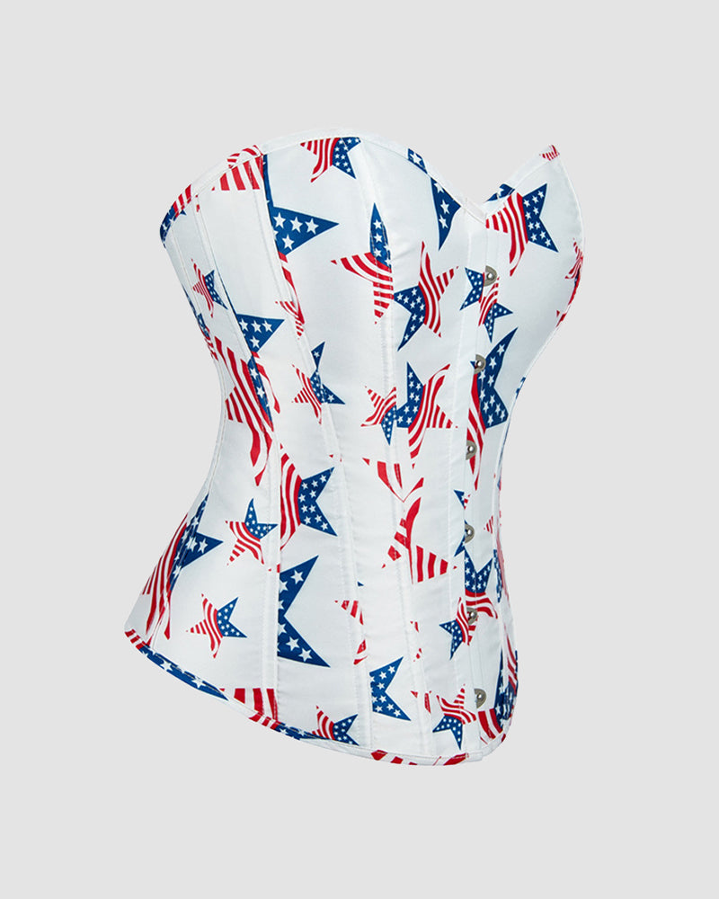 1960s 14 Bone Cotton Five-Pointed Star Corset、mySite、bengalsvssteelers