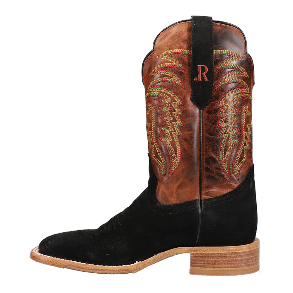 Rough Out Embroidered Wide Square Toe Cowboy Boots、mySite、gtrtttuynbv