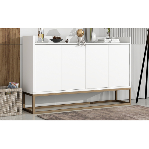 TREXM Modern Sideboard Elegant Buffet Cabinet with Large Storage Space for Dining Room, Entryway (Navy)、、casual