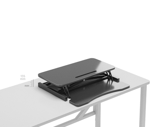 32 Inch Desk Converter, Height Adjustable Sit to Stand Riser, Dual Monitor and Laptop Workstation with Wide Keyboard Tray (BLACK) BACK-TO-SCHOOL、、casual