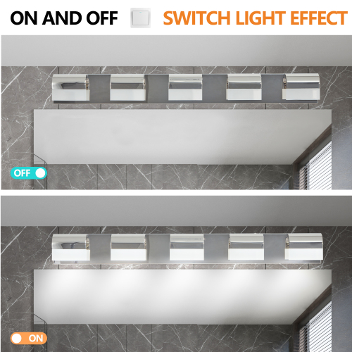 Modern Bathroom Vanity Lighting 6-Light LED Vanity Lights Over Mirror Bath Wall Lighting、、eastwooduniform