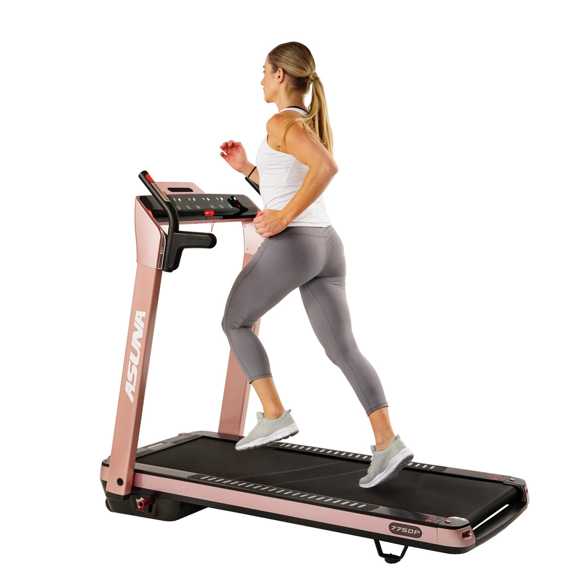  SpaceFlex Pink Running Treadmill w/ Auto Incline, Foldable Wide Deck、mySite、ghnorth
