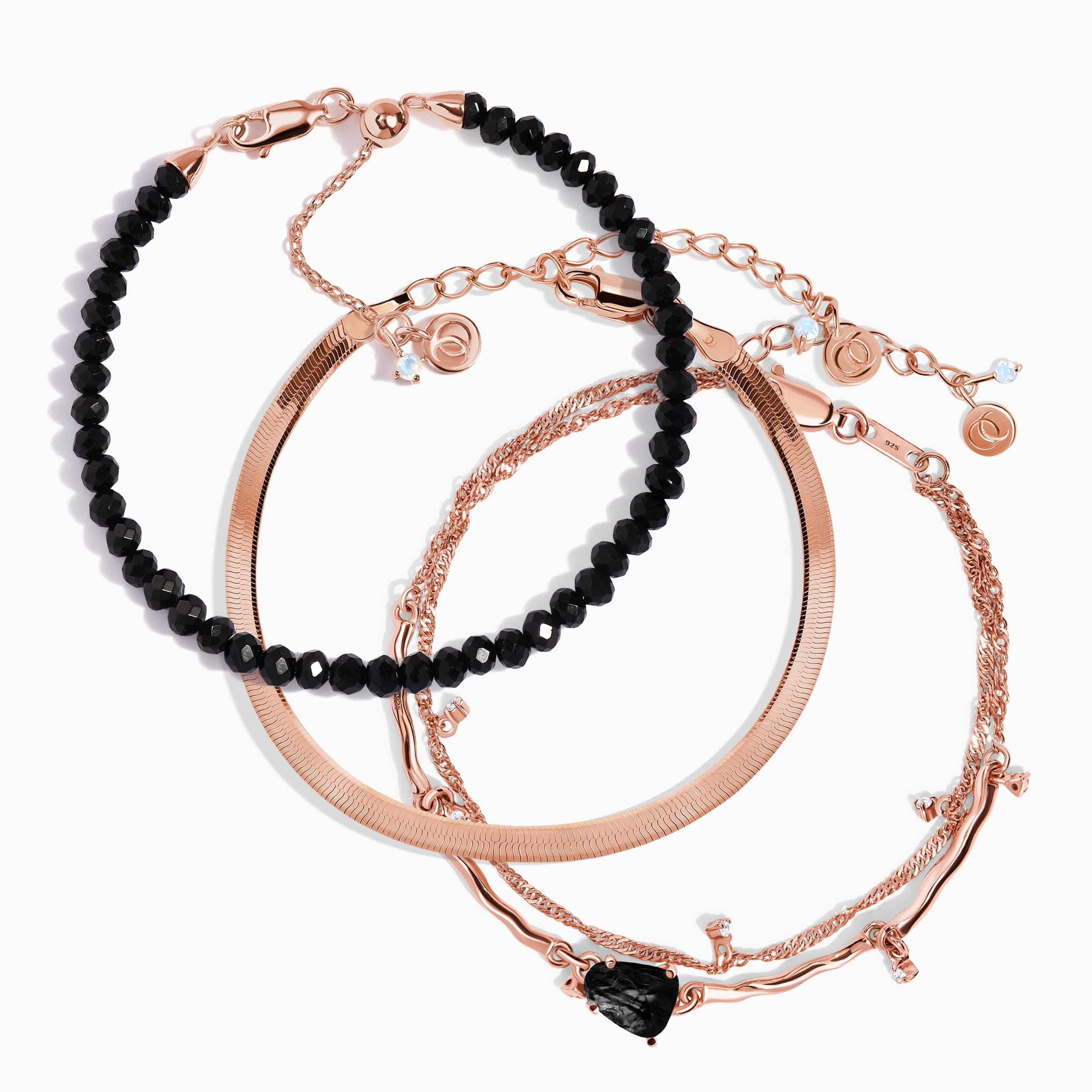 Black Obsidian Bracelet Stack - Protective Flow、mySite、hinf8tx79