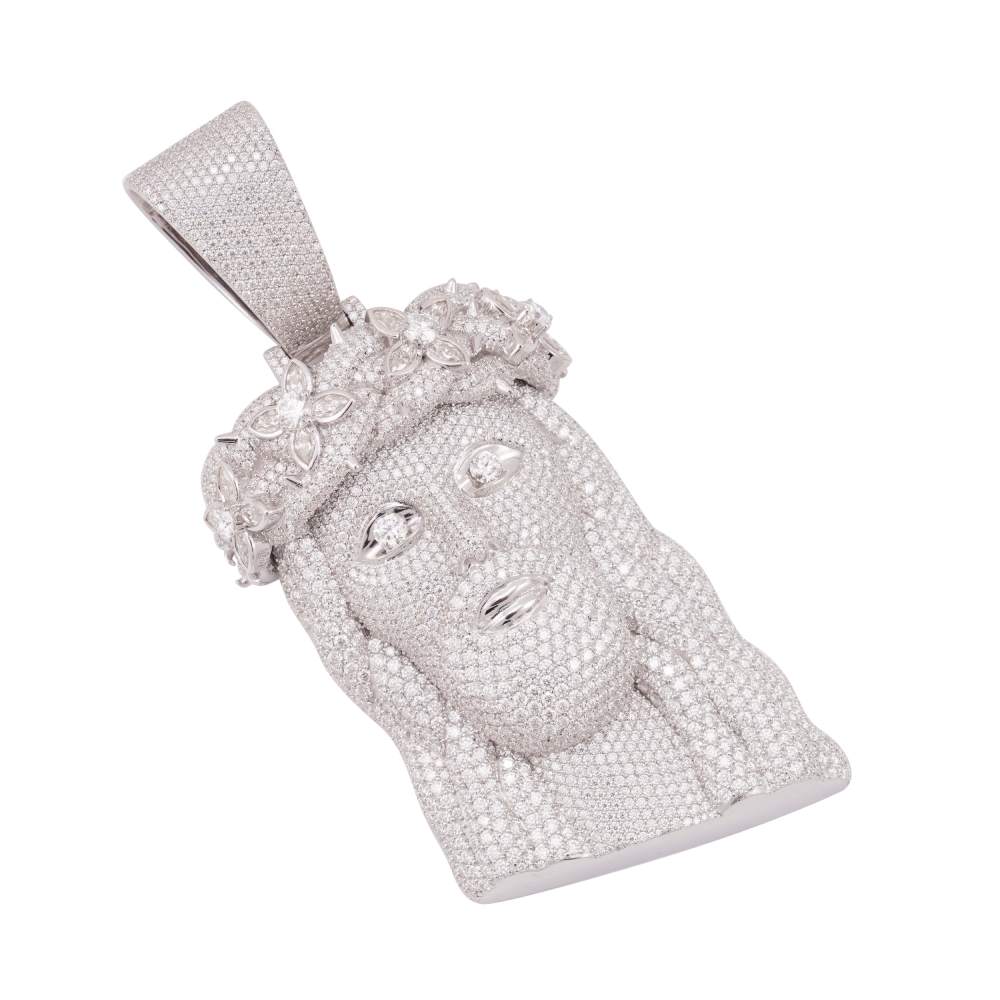 Moissanite Flower Beads Jesus Pendant 14K Gold、mySite、hinf8tx79