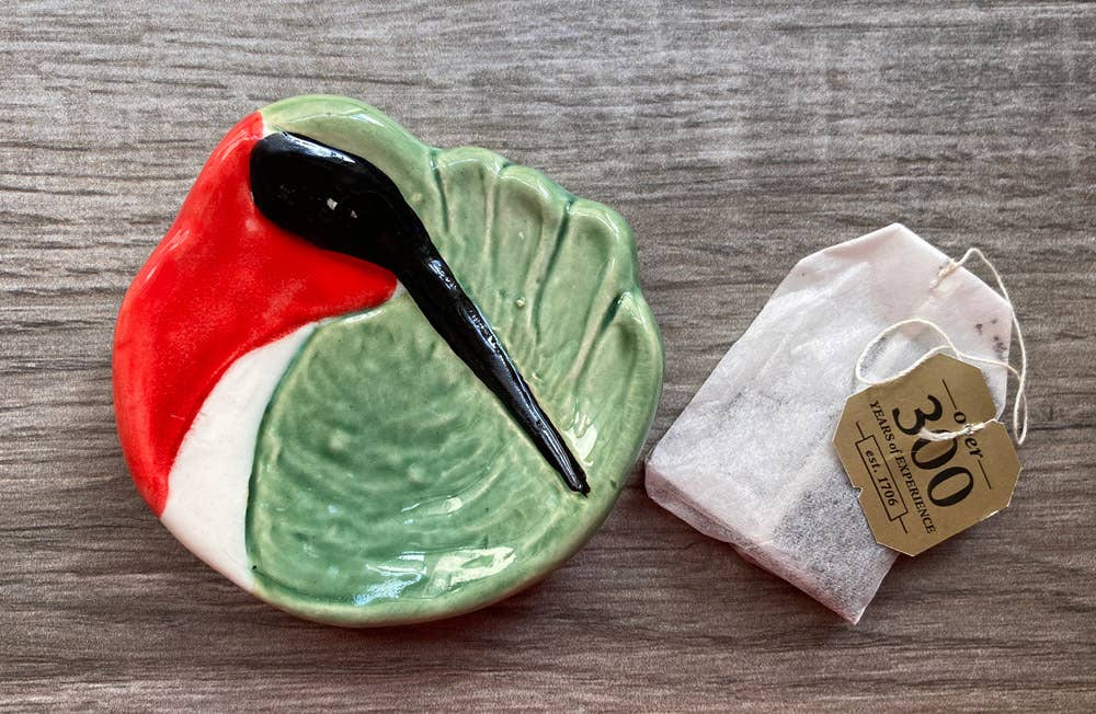 Hummingbird Trinket Dish, Spoonrest or Tea Bag Holder-Handmade in the USA、mySite、g9winljtr