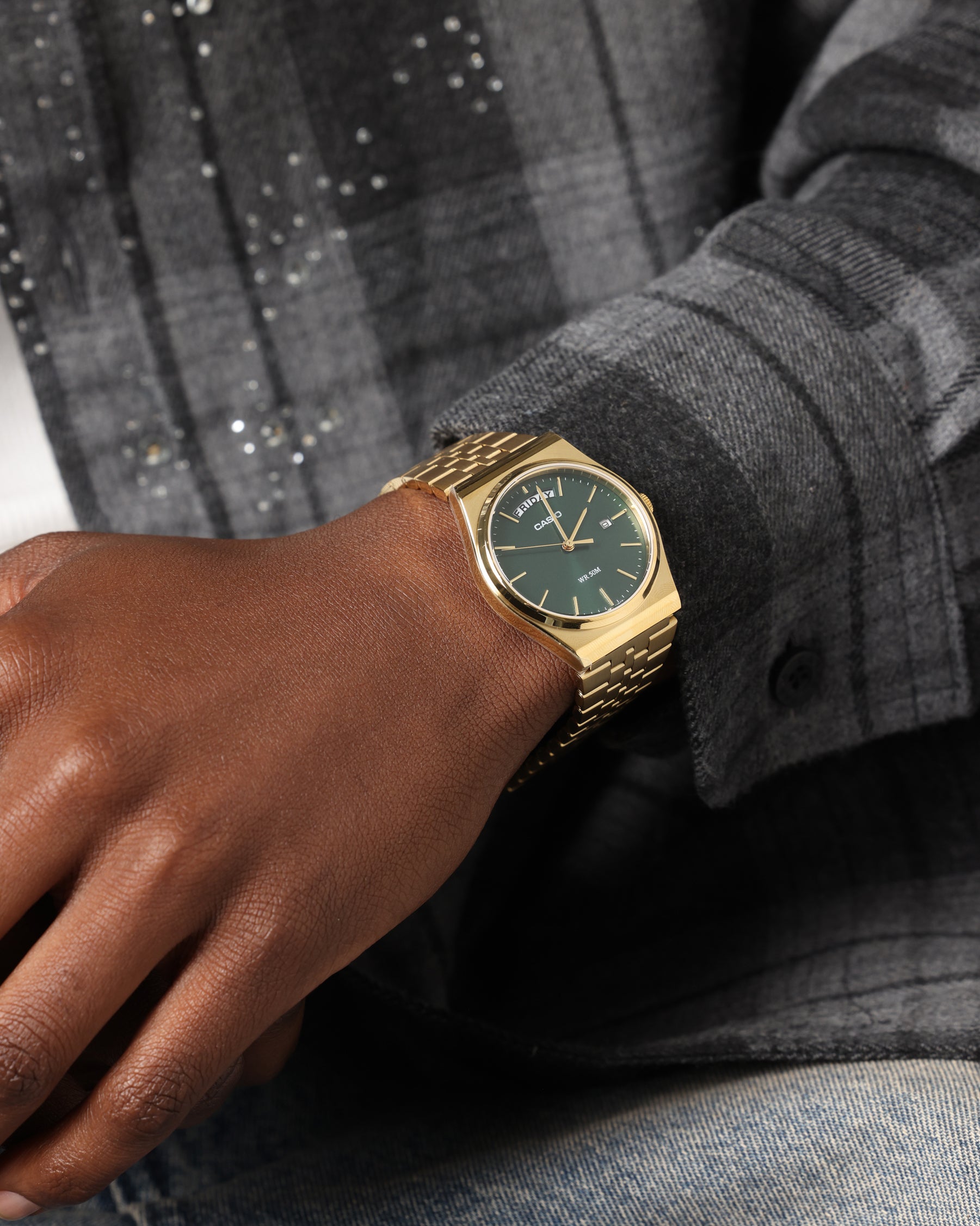 Casio MTP-B146G-3AVDF Watch Green/Gold、mySite、zt4zffjzw