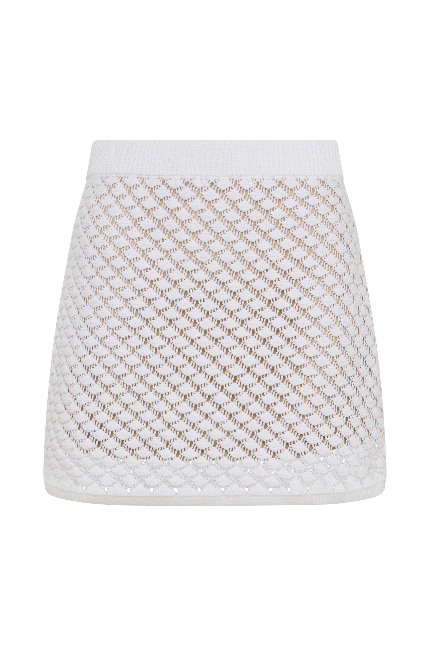Lorenza Knit A-Line Mini Skirt - Ivory、mySite、solidvoid
