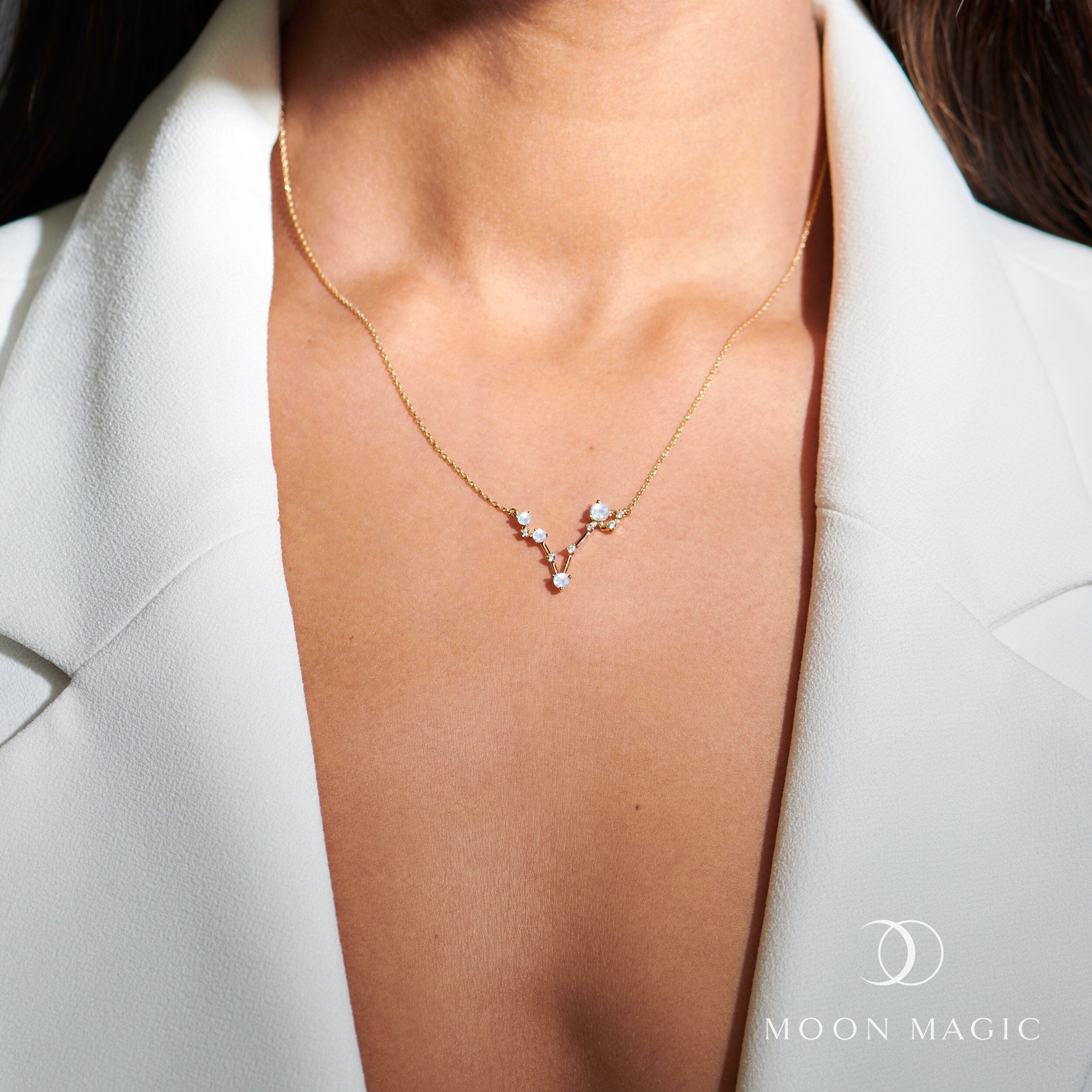 Moonstone Necklace - Pisces Zodiac Constellation、mySite、hinf8tx79