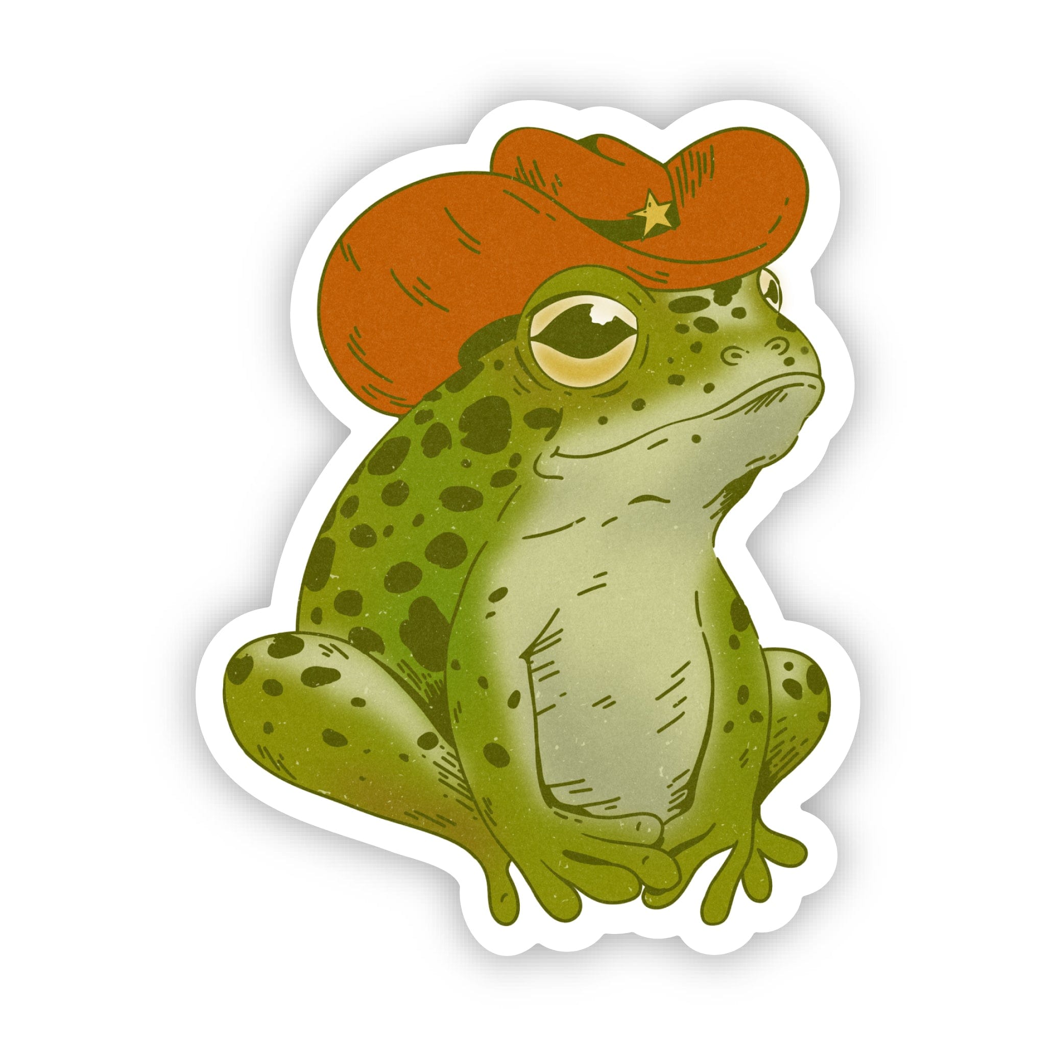 Cowboy Frog Sitting Southern Sticker、mySite、ghnorth