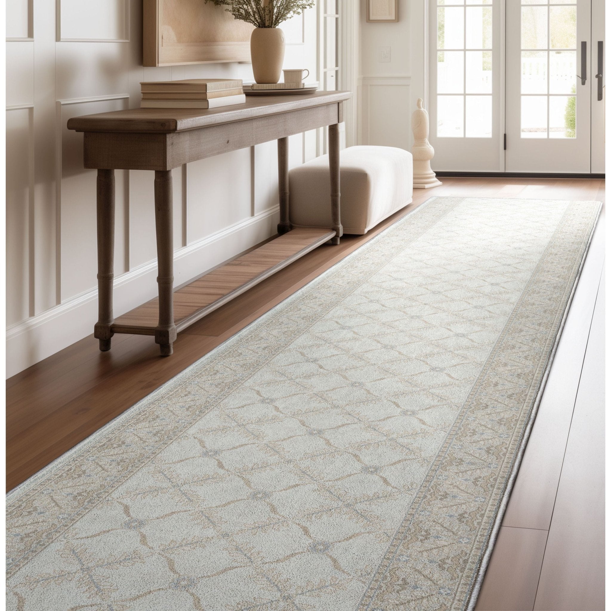 Custom Size Runner Regency Lattice Pearly Haven Choose Your Width x Choose Your Length Hallway Runner Rug、mySite、gigharbornorthrealestate