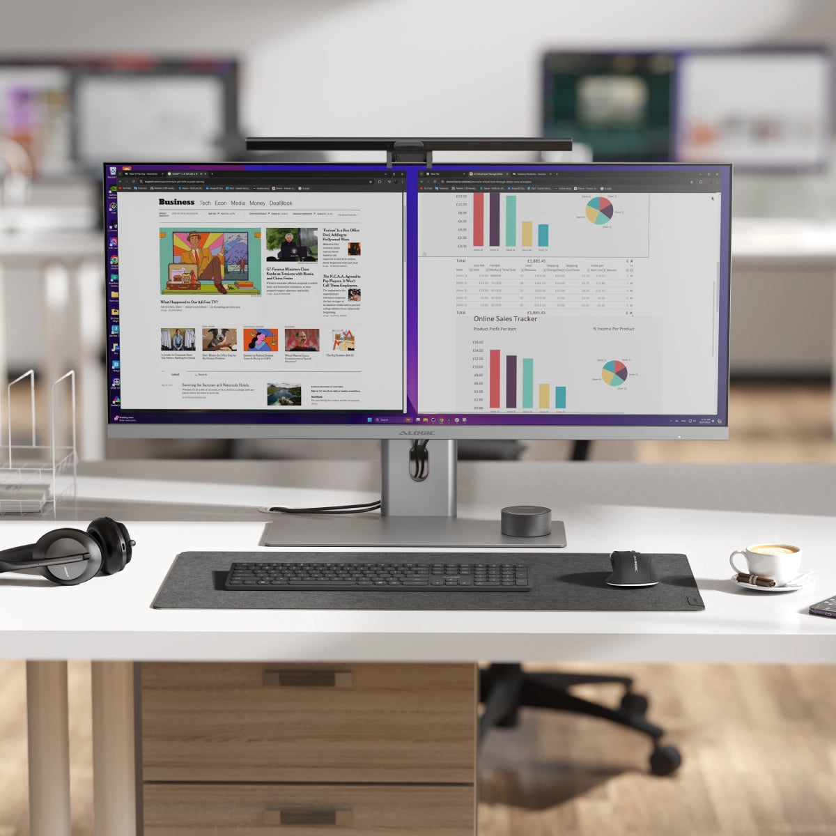 Edge 40 Ultrawide QHD Monitor Ultimate Home Workspace Kit - Space Grey、mySite、fannypackpong