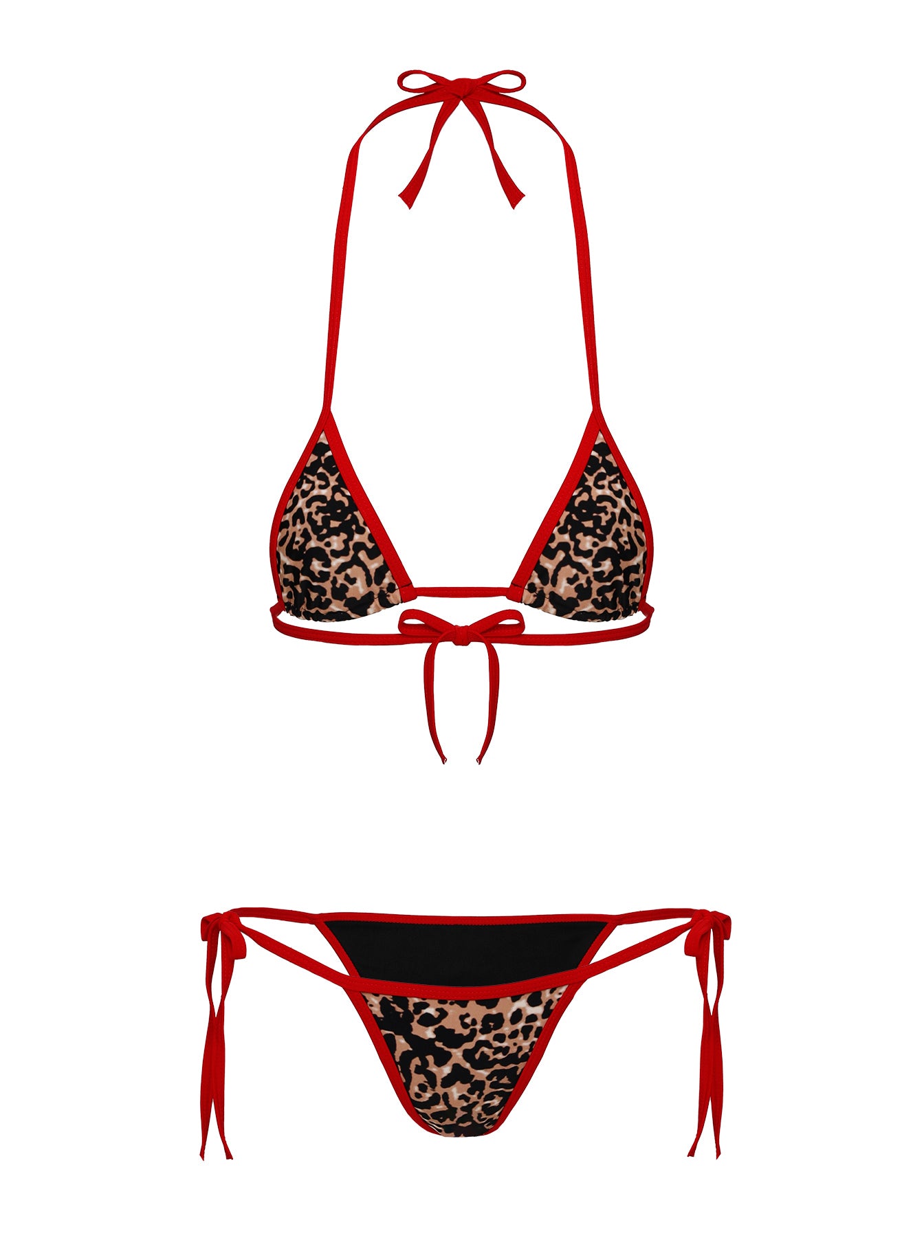 Blaylock Triangle Bikini Top Red / Leopard、mySite、solidvoid
