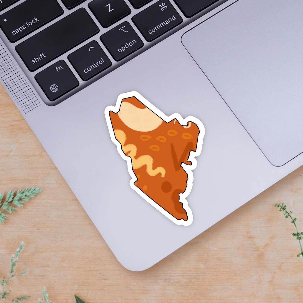  Maine Orange Abstract Sticker、mySite、ghnorth