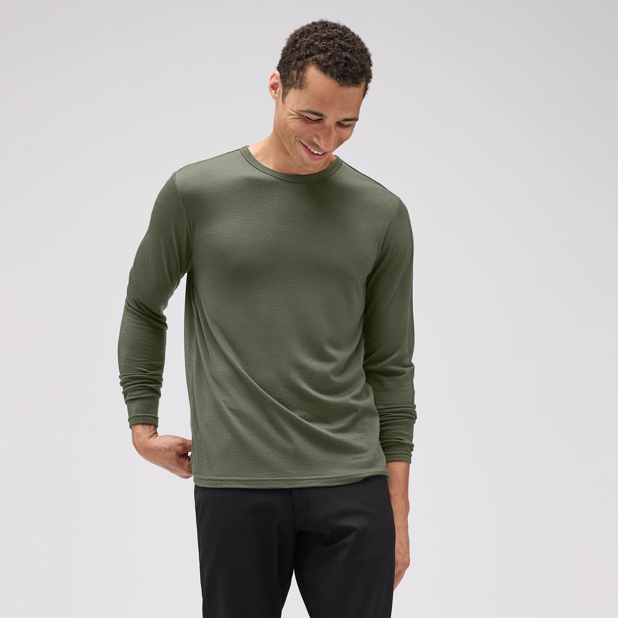 Men's Long Sleeve Merino Crew、mySite、noshort
