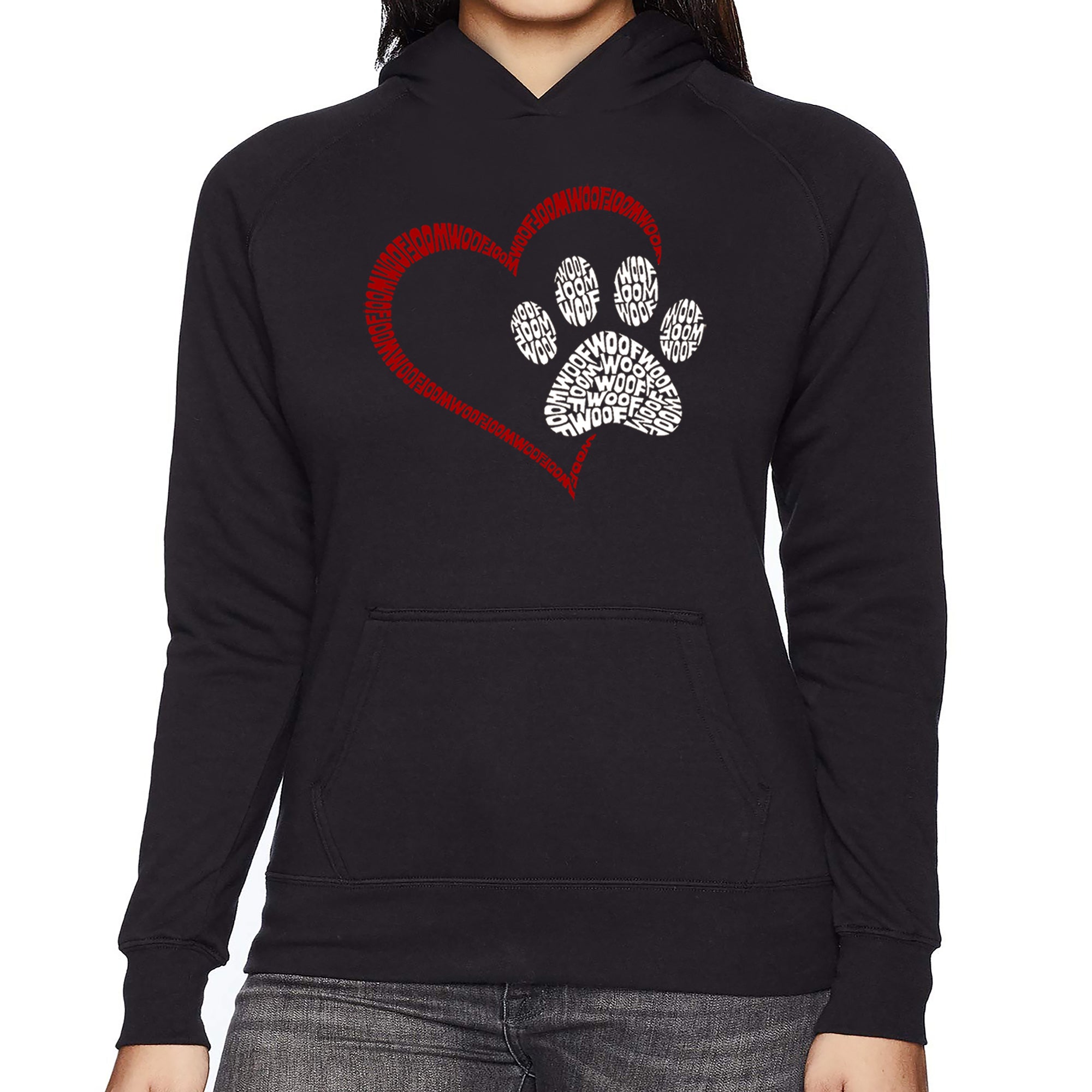 Paw Heart - Women's Word Art Hooded Sweatshirt、mySite、camillekostekn