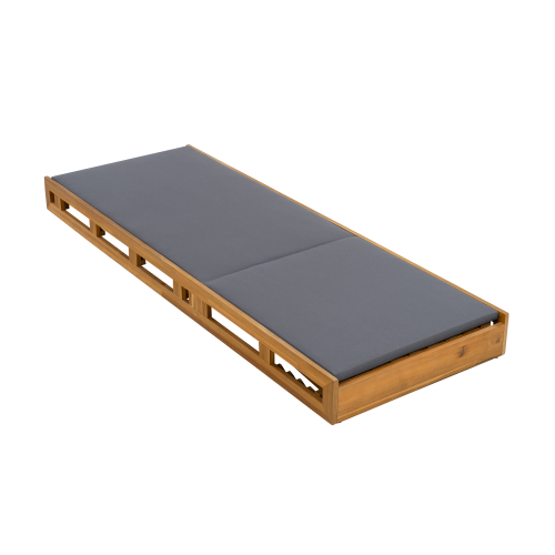 LOUNGE CHAISE SET, ACACIA WOOD WITH WATER-RESISTANT LOUNGE CUSHIONS (CREAM & 4 INCH THICK) - MATCHING DARK GREY VERSION AVAILABLE、、eastwooduniform