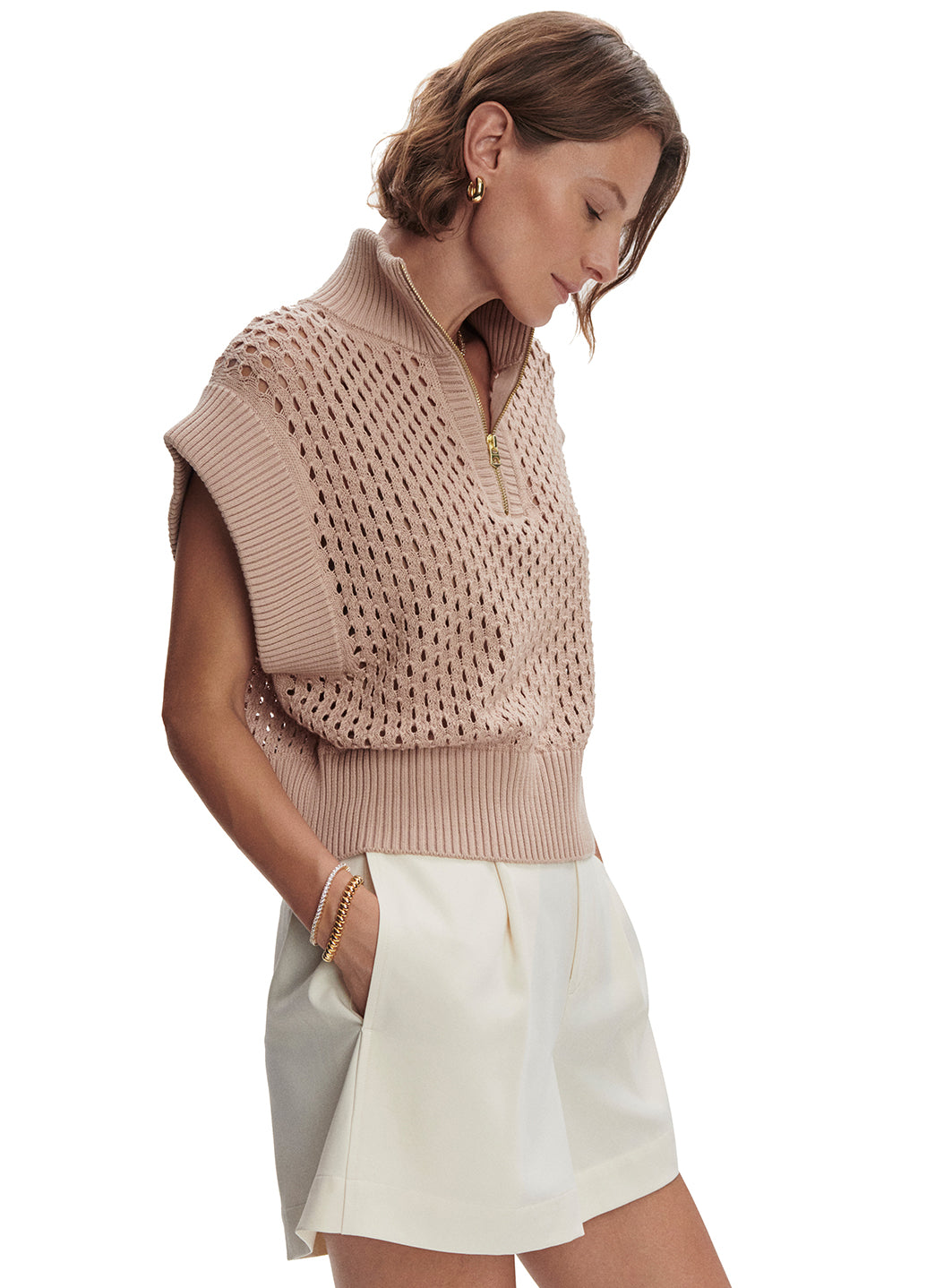 Varley Gaines Half Zip Knit Top、mySite、noshort