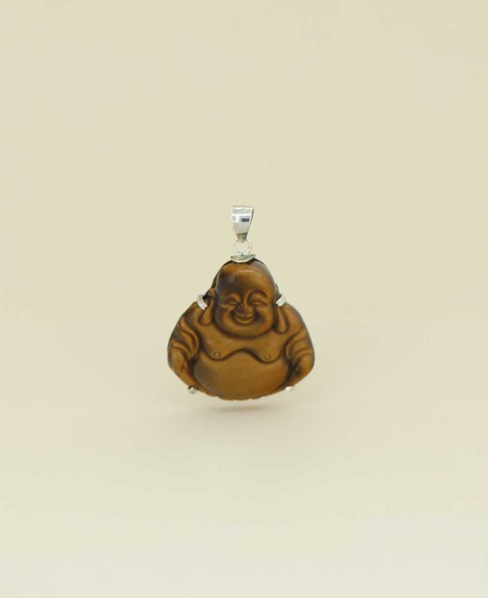 Tiger's Eye and Sterling Silver Happy Buddha Pendant、mySite、topwebapps