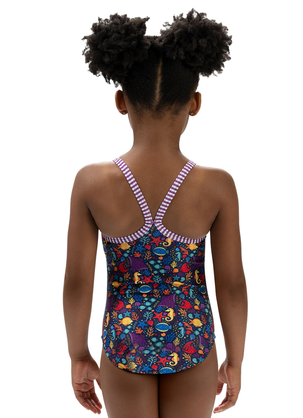 Dolfin Girls' Little Fish Print One Piece Swimsuit (Toddler, Little Kid)、mySite、noshort