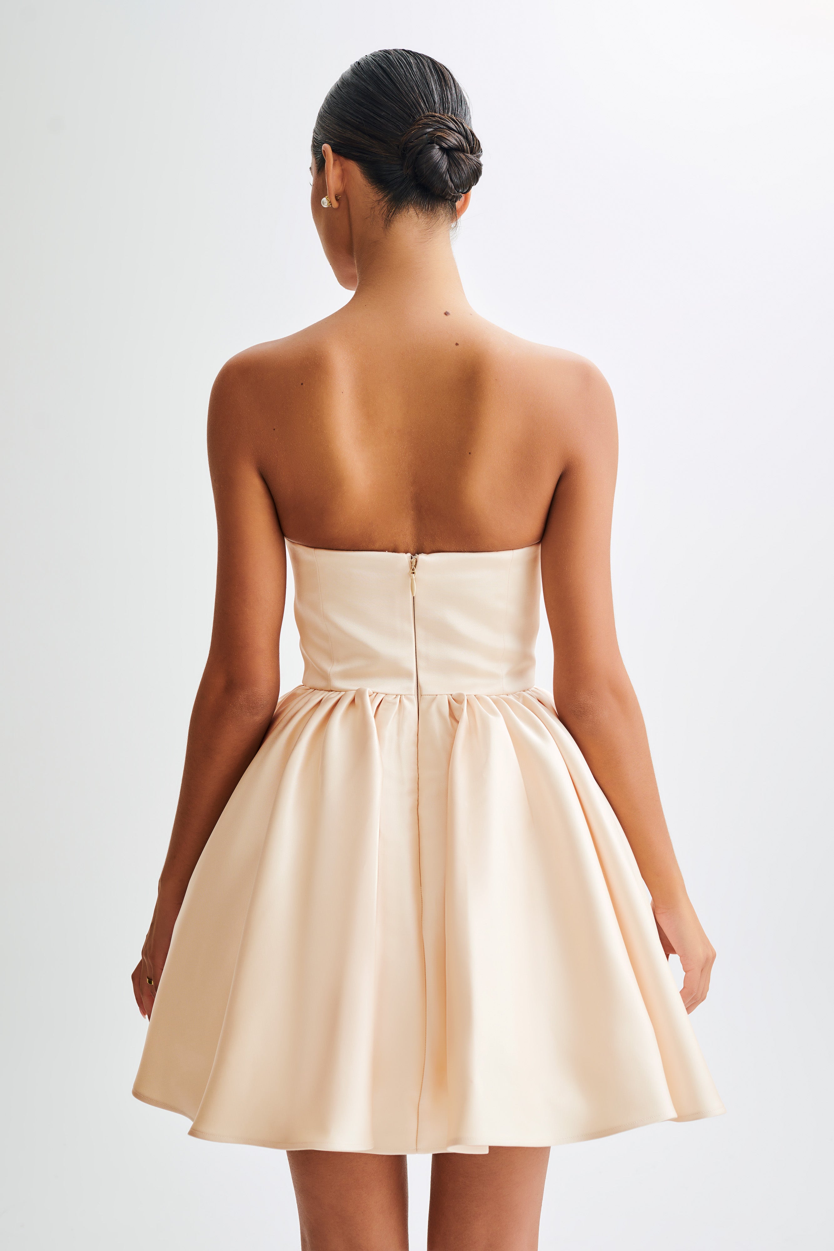 Hollie Structured Corset Mini Dress - Gold、mySite、solidvoid