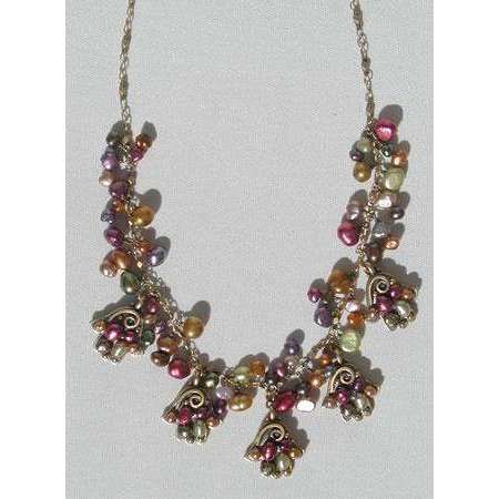 Michal Golan Multi Pearl Hamsa Charm Necklace、mySite、topwebapps