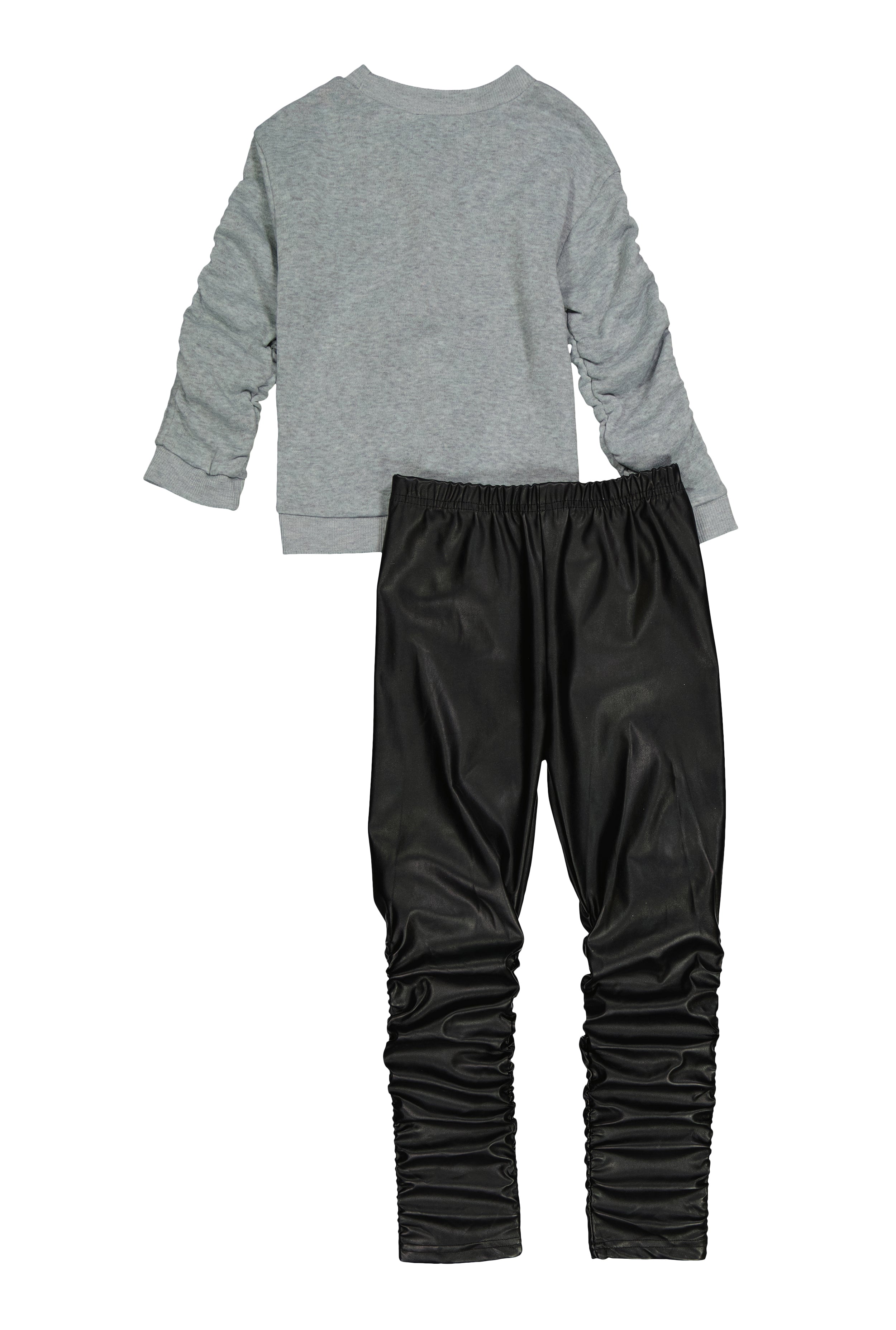 Little Girls Love Bear Graphic Sweatshirt and Stacked Leggings、mySite、camillekostekn