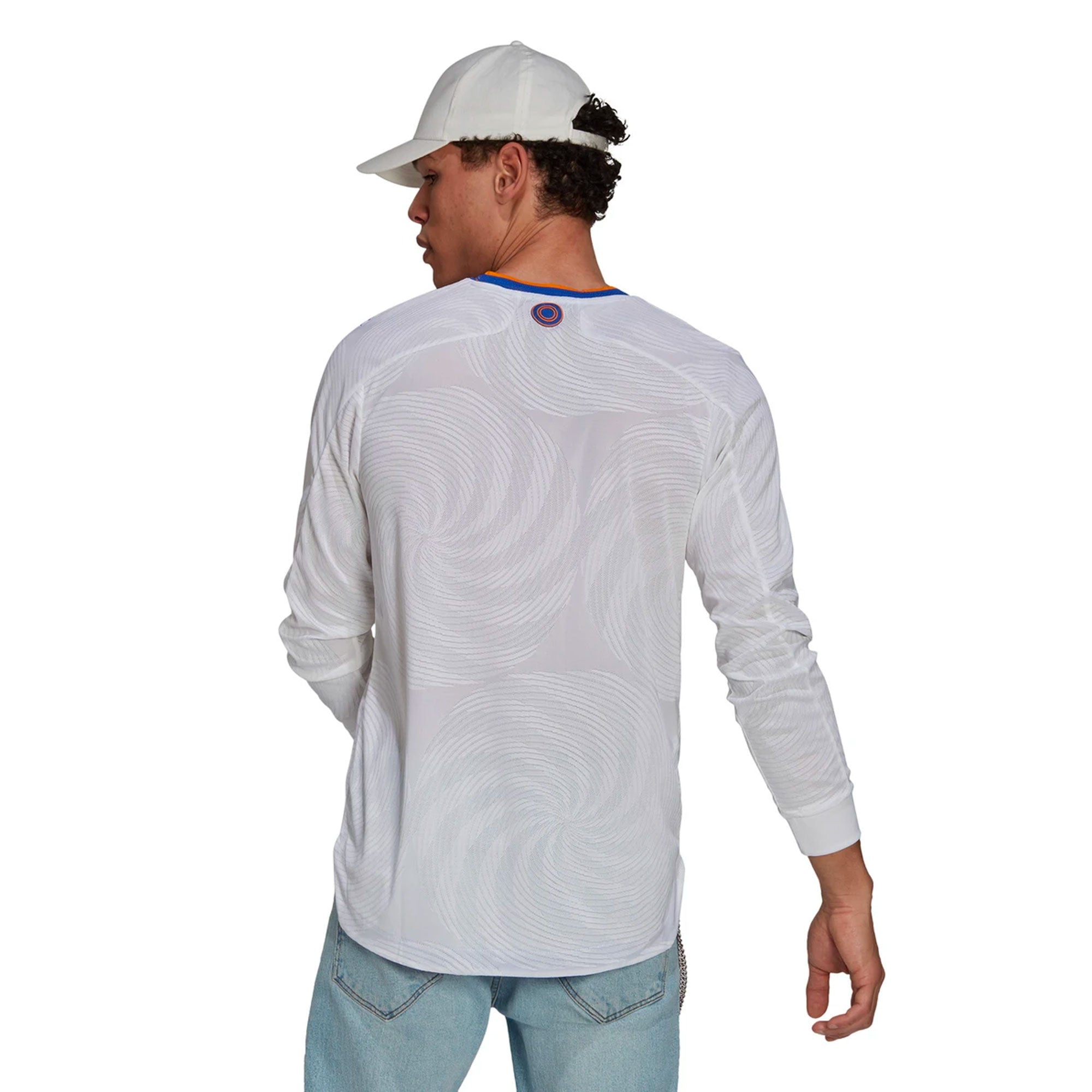 adidas Men's Real Madrid 2021/22 Long Sleeve Authentic Home Jersey White/Blue、mySite、bottomscart
