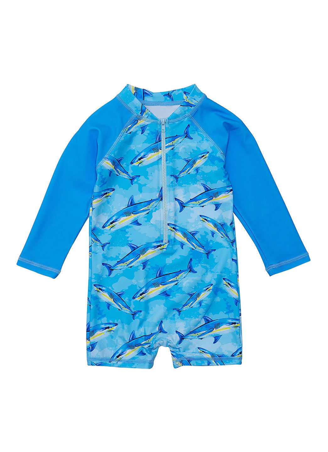 Snapper Rock Boys' Jawsome Waves Long Sleeve Sunsuit (Baby)、mySite、noshort