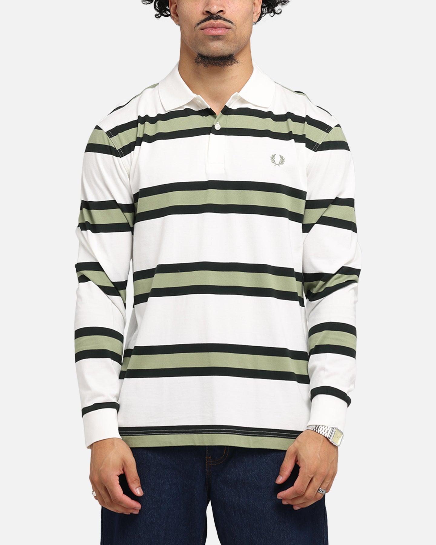 Fred Perry Jersey Stripe Polo Shirt Light Ecru、mySite、zt4zffjzw