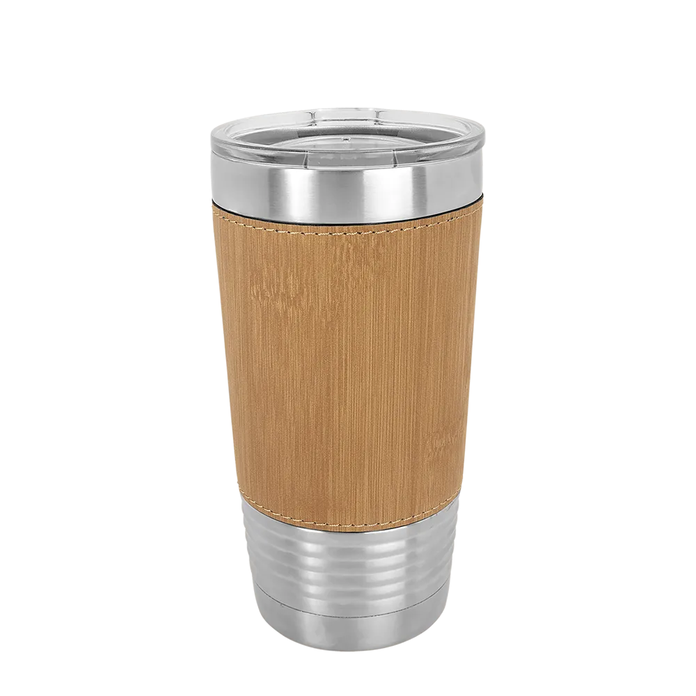 Polar Camel 20 oz. Laserable Leatherette Tumbler w/ Clear Lid、mySite、noshort