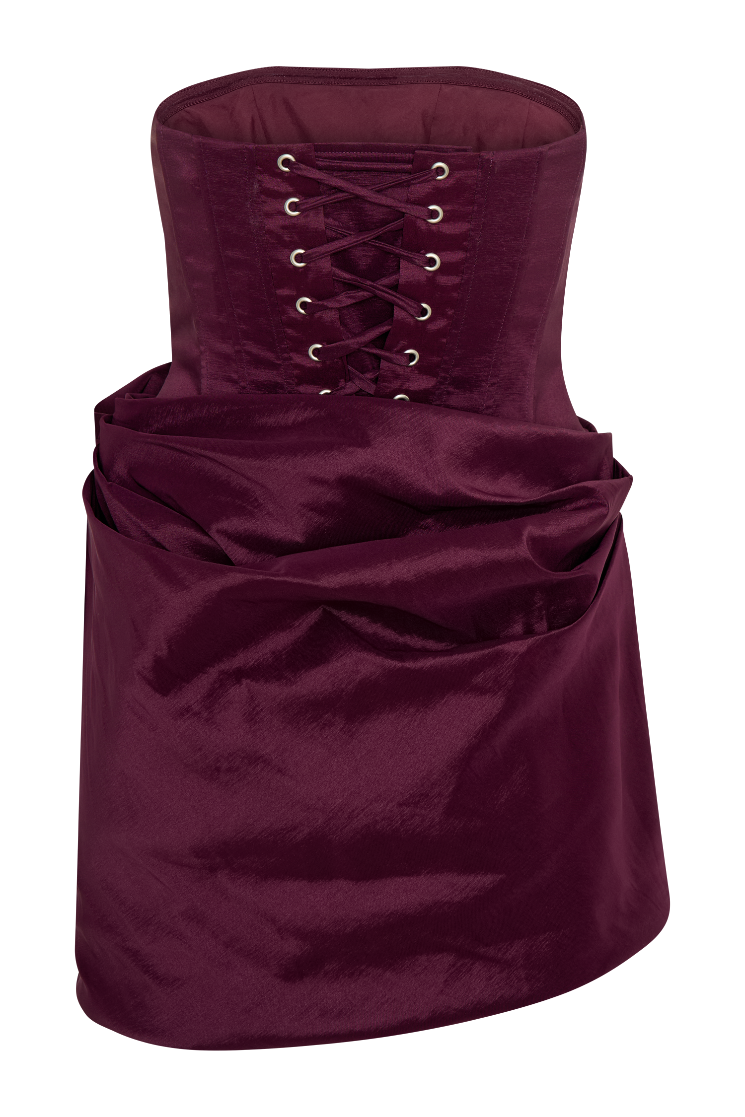 Sasha Taffeta Strapless Corset Mini Dress - Plum、mySite、solidvoid