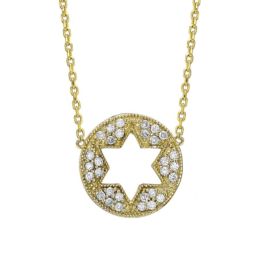 Star of David Cutout Necklace in Yellow Gold、mySite、topwebapps
