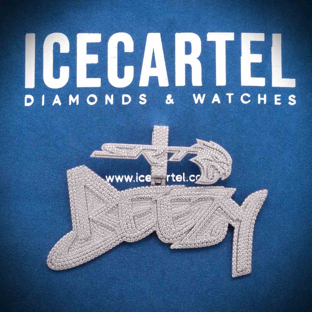 SRT Breezy Custom Moissanite Pendant 14K White Gold、mySite、hinf8tx79