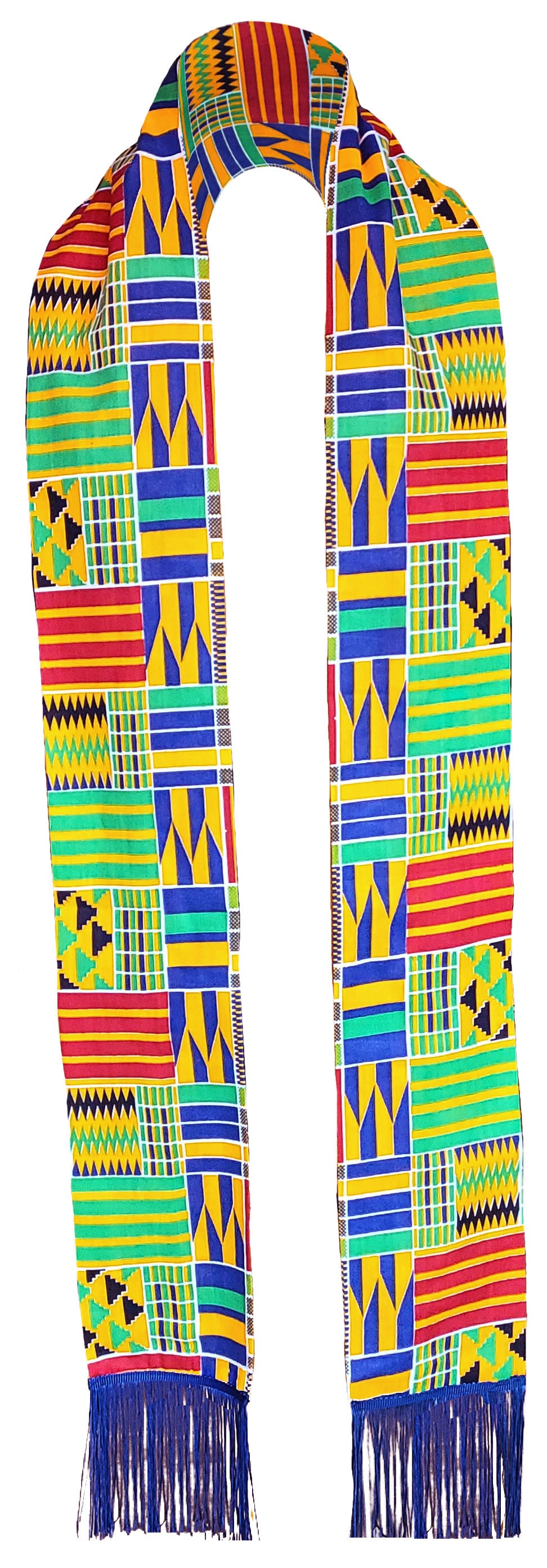 Dupsie's Ahenfo Kente African Print Sash with Fringes DPC4075S、mySite、solidvoid
