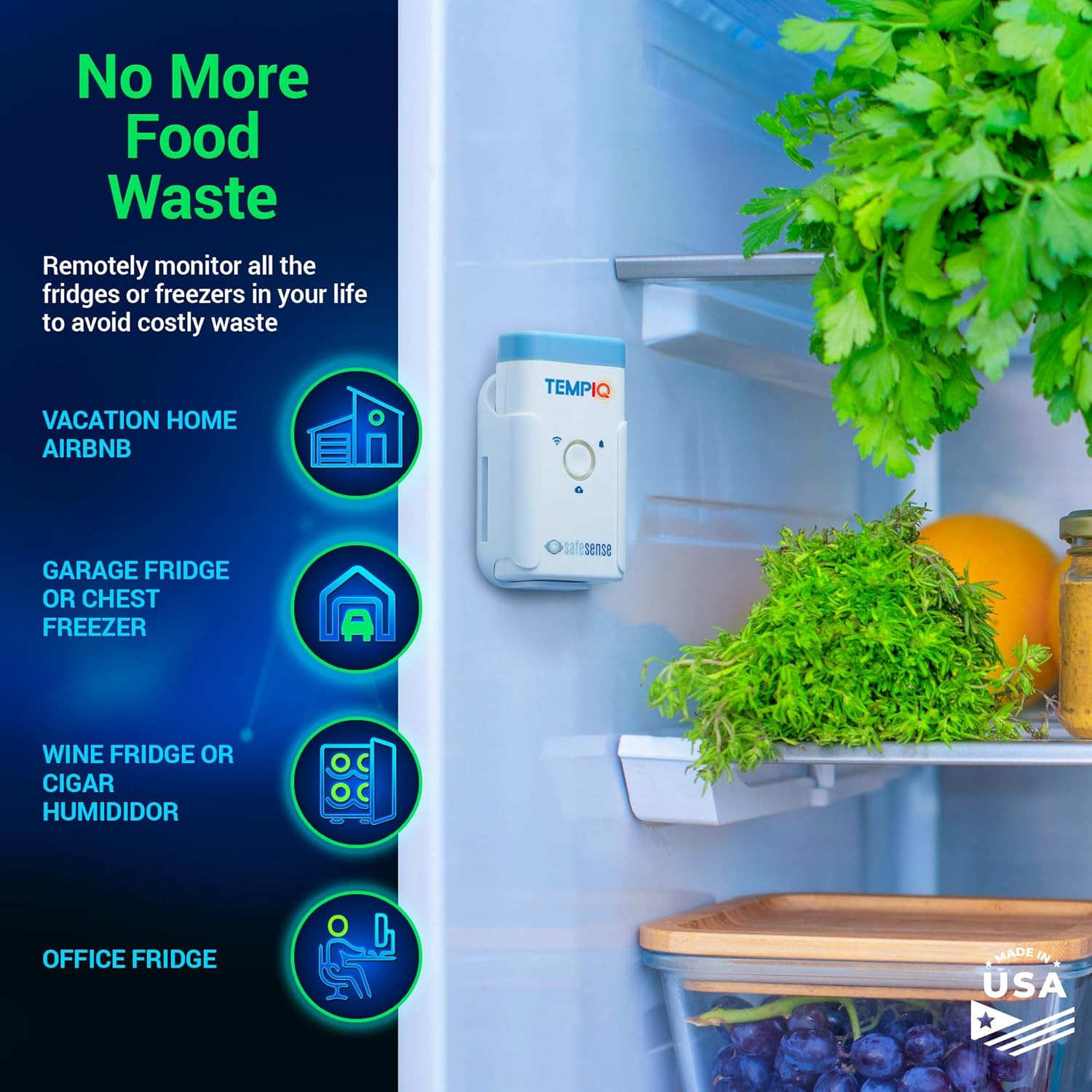 SafeSense TempIQ Temperature & Humidity Sensor、mySite、noshort