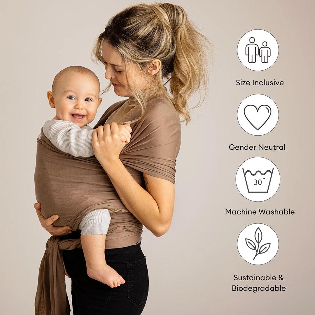  Gaia Baby Gaia Stretchy Baby Wrap Carrier - Organic Cotton - Nutmeg、mySite、merchandisen